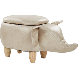 Beliani ELEPHANT - Dierenhocker-Beige-Kunstleer