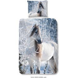 Good Morning Dekbedovertrek White Horse 140 x 200/220 cm + 1 kussen