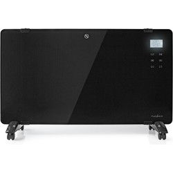 Nedis HTPL20FBK Glazen Paneel Convectorkachel Thermostaat Lcd-scherm 2 Warmtestanden Staand / Wandmontage 2000 W Zwart