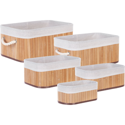 Beliani TALPE - Mand-Lichte houtkleur-Bamboehout