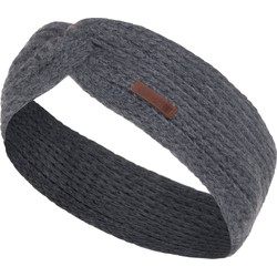 Knit Factory Joy Gebreide Dames Hoofdband - Haarhand - Antraciet - One Size