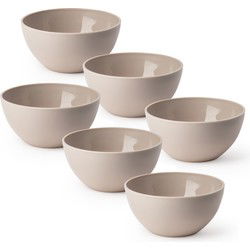Plasticforte kommetjes/schaaltjes - 6x - kunststof - D14xH6 cm - taupe - Kommetjes