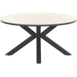 Edison tafel - rond - Ø148 cm - carbon black - light teak Vironwood