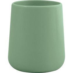 MSV Badkamer drinkbeker Malmo - Keramiek - groen - 8 x 10 cm - Tandenborstelhouders