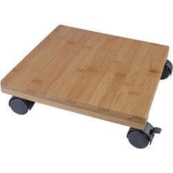 Planttrolley WPC bamboe naturel H8 x 30 x 30 cm