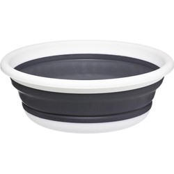 5Five Afwasteil/afwasbak opvouwbaar - wit/grijs - rond - 37,5 x 14 cm - Afwasbak