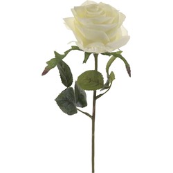 Emerald Kunstbloem roos Simone - wit - 45 cm - decoratie bloemen - Kunstbloemen