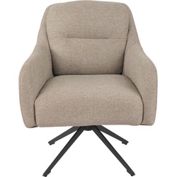 Fauteuil Draaibaar - Stof Taupe - 75x70x85cm - Matthias