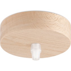 Planfondkap 1L - Houten - Lamponderdeel - ø10 x 5 cm - Rond - Ontworpen voor plafondlampen, hanglampen