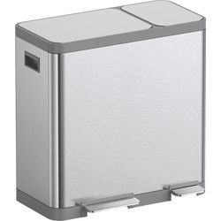 Luzzo® Vermont Afvalscheidingsprullenbak Pedaalemmer 54 Ltr - RVS