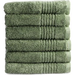 Handdoek Supreme - 50x100 - 6 stuks - OEKO-TEX Made in Green - 600 g/m2 zacht katoen - oud groen