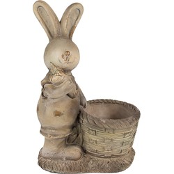 Clayre & Eef Bloempot Konijn 49 cm Bruin Beige Keramisch materiaal Decoratie Beeld