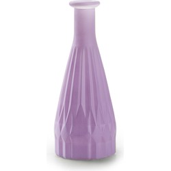 Jodeco Bloemenvaas Patty - mat lila - glas - D8,5 x H21 cm - fles vaas - Vazen