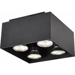 KUBO zwart 4x 5W LED GU10 dimbaar incl.