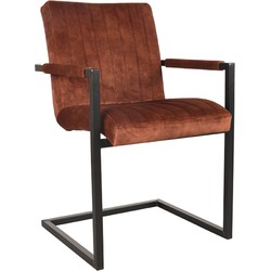 LABEL51 Eetkamerstoel Milo - Rust - Velours - Black Frame