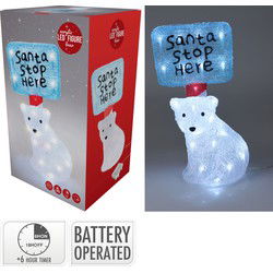 Beer met led 35 cm kerstversiering