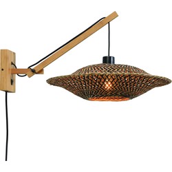 Wandlamp Bali - Bamboe/Zwart - 55x44x44cm