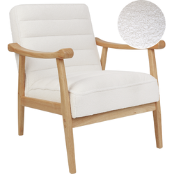 Beliani LEKNES - Fauteuil-Wit-Bouclé