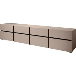 Meubella TV-Meubel Cainan - Beige - Zwart - 225 cm