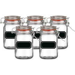 Weckpot/inmaakpot - 10x - 250 ml - glas - met beugelsluiting - incl. etiketten - Weckpotten