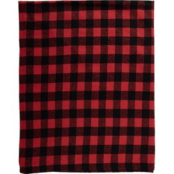 Clayre & Eef Plaid  130x170 cm Rood Zwart Polyester Ruiten Deken