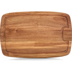 Zeller luxe acacia houten snijplank - met sapgroef - 40 x 26 cm - Snijplanken/serveerplanken - Snijplanken