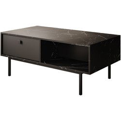 Meubella - Salontafel Frazer - Zwart marmerlook - 110 cm