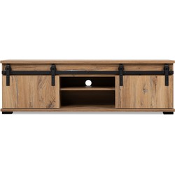 Tv-meubel 2 schuifdeuren L160 cm - MANZANO