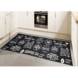 Tapijtenloods Coffee Keukenloper Anti-Slip Wasbaar Antraciet- 80x250 CM