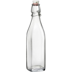 1x Limonadeflessen/waterflessen transparant 500 ml vierkant - Weckpotten