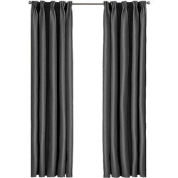 Larson - Luxe effen blackout gordijn - met haken - 1.5m x 2.5m - Donkergrijs