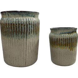 PTMD Bloempot Alicen - 39x39x55 cm - Keramiek - Geel