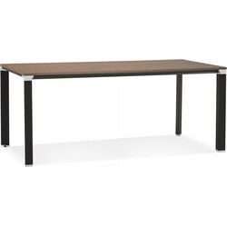 Design vergader-/eettafel 'XLINE' 200 in notenhout afwerking en zwarte structuur - 200x100 cm