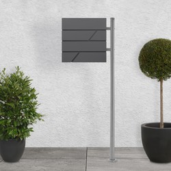 Brievenbus 37x36,5x11 cm antraciet/houtlook staal ML-Design