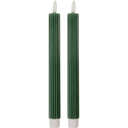 Clayre & Eef LED Dinerkaarsen set van 2 Groen Wax