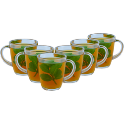 OTIX Kunststof Theeglazen - met Oor - 6 Stuks - Koffietassen - Theeglas - Camping Servies - 380ML - OCEANI