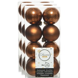 48x stuks kunststof kerstballen kaneel bruin 4 cm glans/mat - Kerstbal