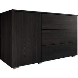 Meubella Dressoir Pure - Zwart eiken - 111 cm