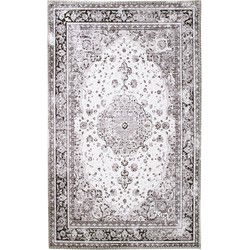 Vloerkleed 200x300cm - Zwart/Wit - Chenille Polyester - Kleed Havana
