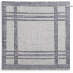 Knit Factory Gebreide Keukendoek - Keukenhanddoek Olivia - Ecru/Med Grey - 50x50 cm