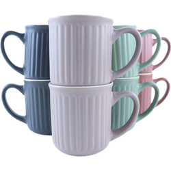 OTIX Koffiekopjes - met Oor - Set van 8 - Koffietassen - 200ml - Theemok  - Aardewerk - MOSS