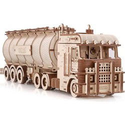 Eco Wood 3D Houten Puzzel Truck “Road King” met ronde Container-Semitrailer Modelbouw