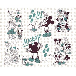 Komar fotobehang Mickey Mouse mintgroen en zandkleurig - 250 x 280 cm - 610074