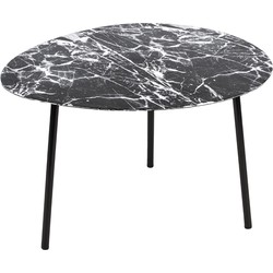 Leitmotiv - Bijzettafel Ovoid Marble Look - Zwart