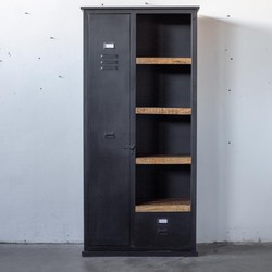 Lockerkast Zwart Metaal - 95x42x200cm - Wandkast Lifestyle