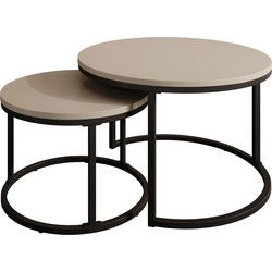 Meubella - Salontafel Ovalo - Beige - set van 2