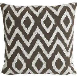 PTMD Cecile Taupe cotton cushion triangle pattern squar