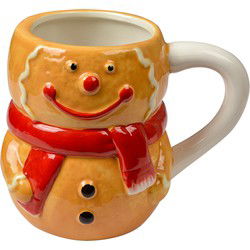 Clayre & Eef Mok Gingerbread man Bruin Keramiek