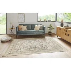 Klassiek vloerkleed - Laagpolig - Antik Flowers - Franjes - Crème / Beige - 160 X 230 CM