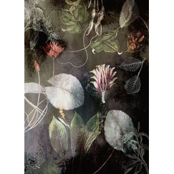 Sanders & Sanders fotobehang botanisch groen, roze en grijs - 200 x 280 cm - 611981